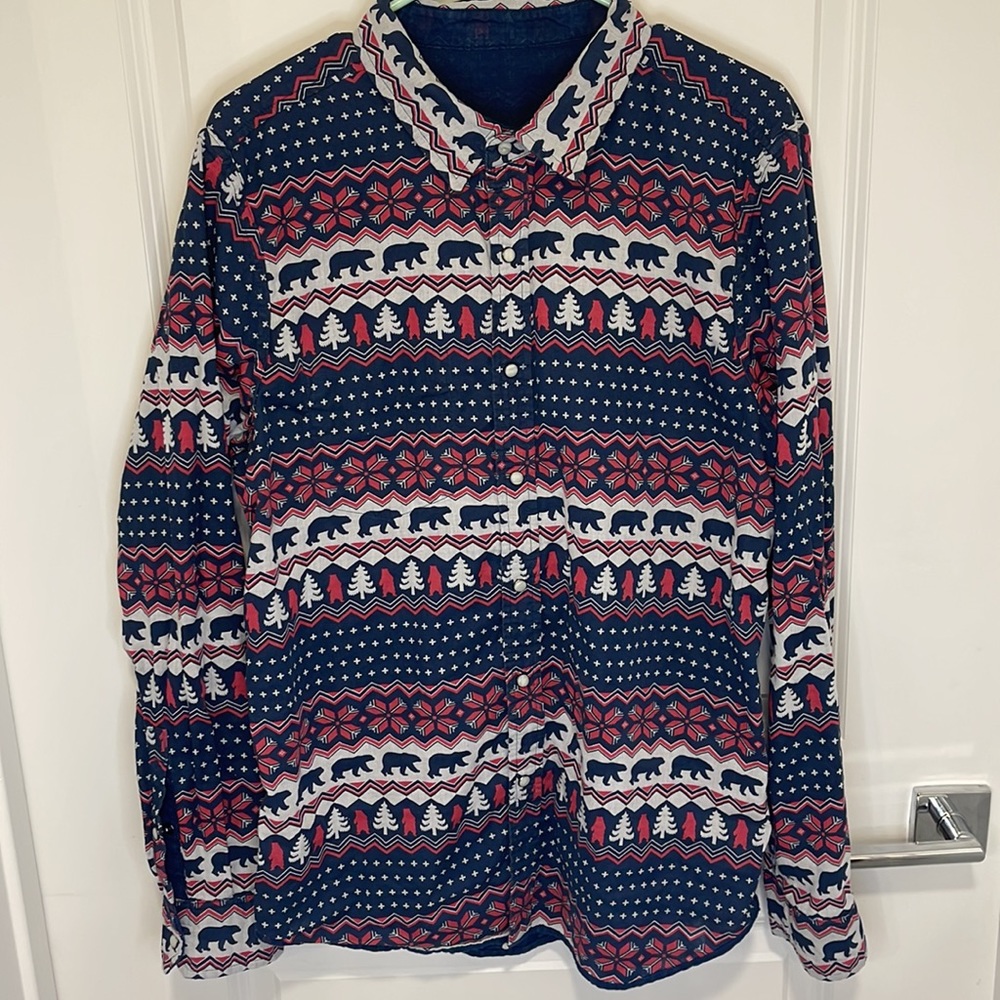 Mens chubbies long sleeve reversible button up